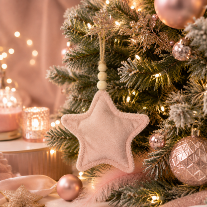 Étoile de Noël personnalisable avec perle bois