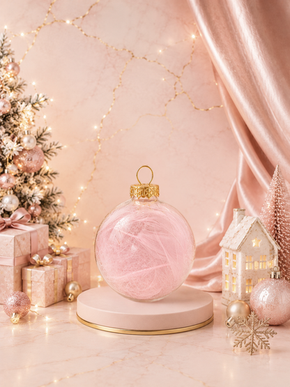 Boule de noël avec plumes
