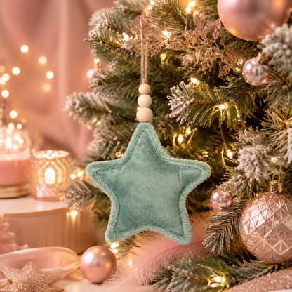 Étoile de Noël personnalisable avec perle bois